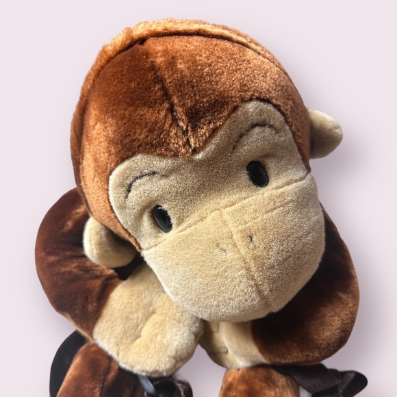 Kids Vintage 90’s Curious George Monkey Stuffed Animal Backpack Hand Puppet - Picture 8 of 14